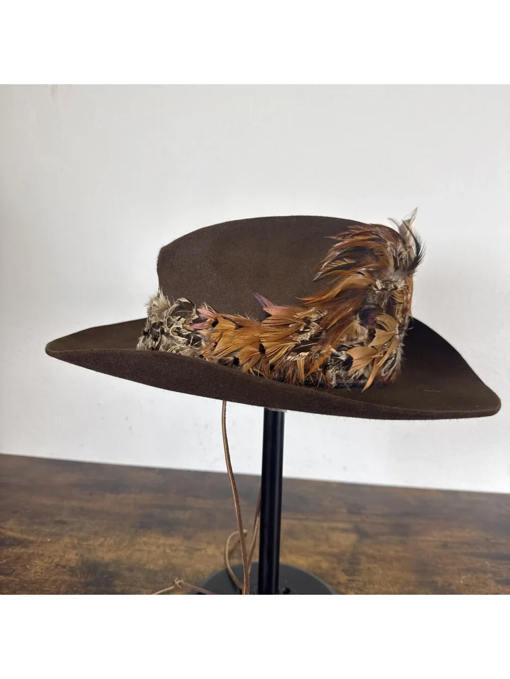 Vintage Stetson 3X Beaver Western Cowboy Hat Size 7 1978 Feather Band Brown EUC